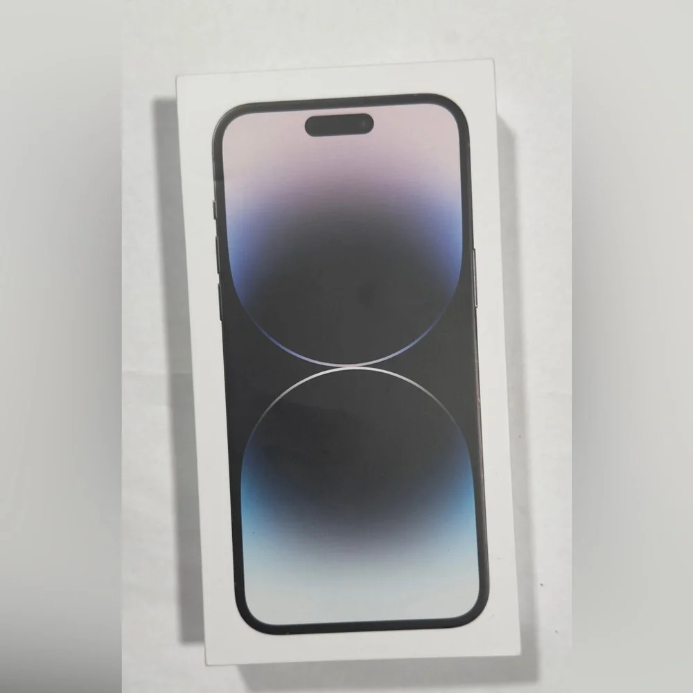 Empty iPhone box iPhone 14 Pro Max with stickers
